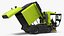 Compact Street Sweeper Vehicle Green Rigged