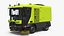 Compact Street Sweeper Vehicle Green Rigged