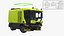 Compact Street Sweeper Vehicle Green Rigged