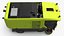 Compact Street Sweeper Vehicle Green Rigged