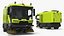 Compact Street Sweeper Vehicle Green Rigged