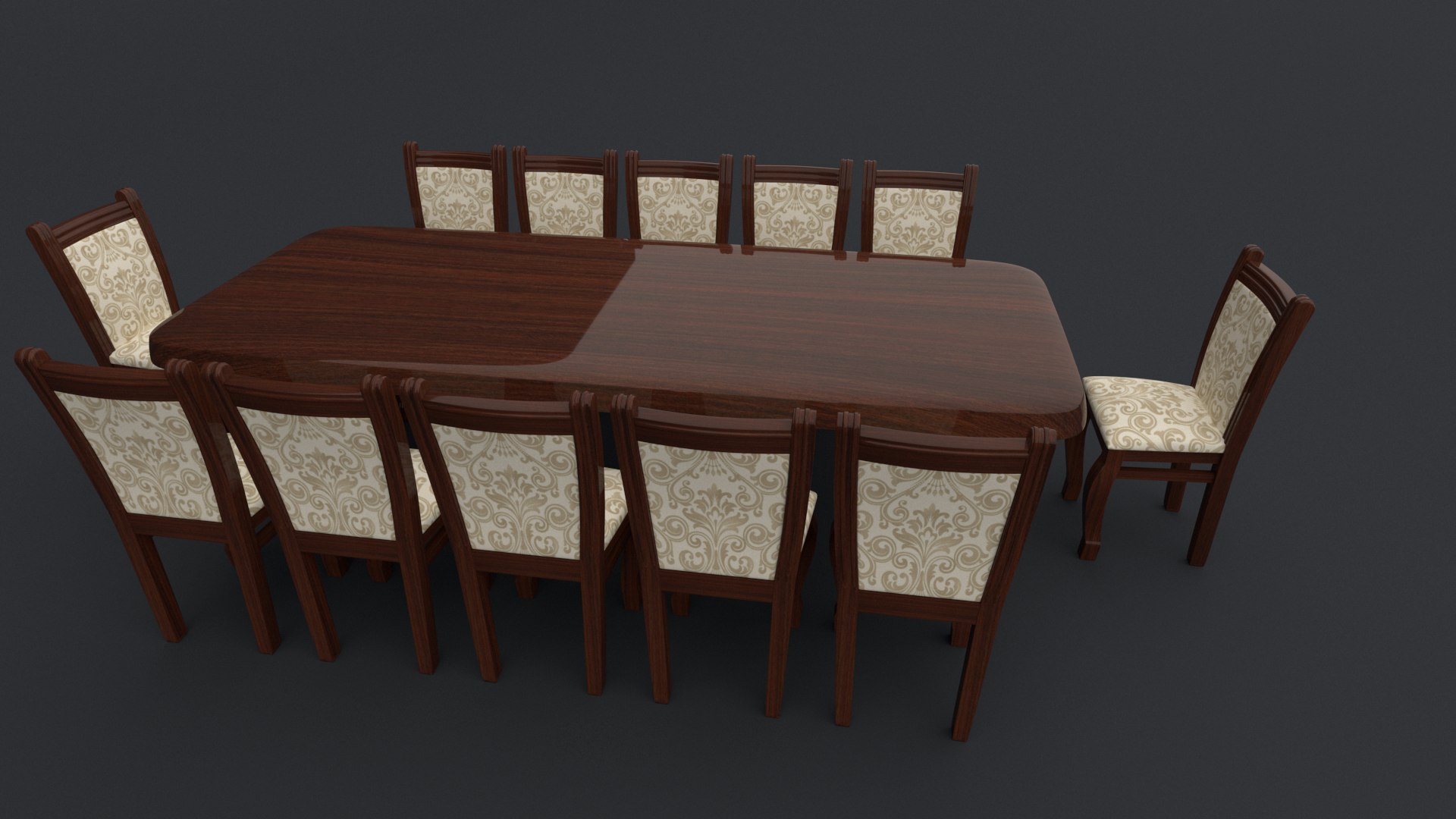 3D table set - TurboSquid 1599628