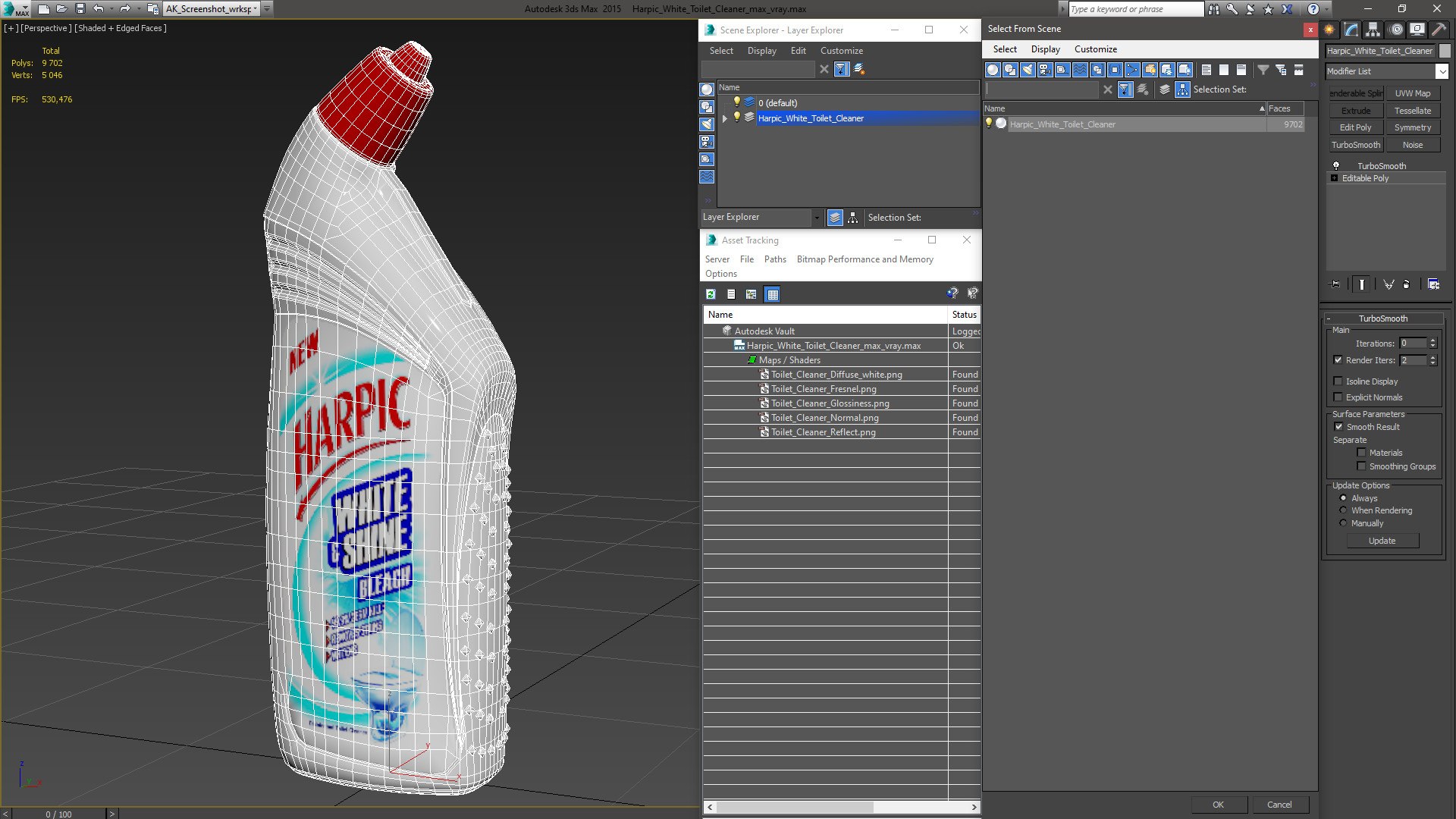 Harpic White Toilet Cleaner 3D - TurboSquid 2054419