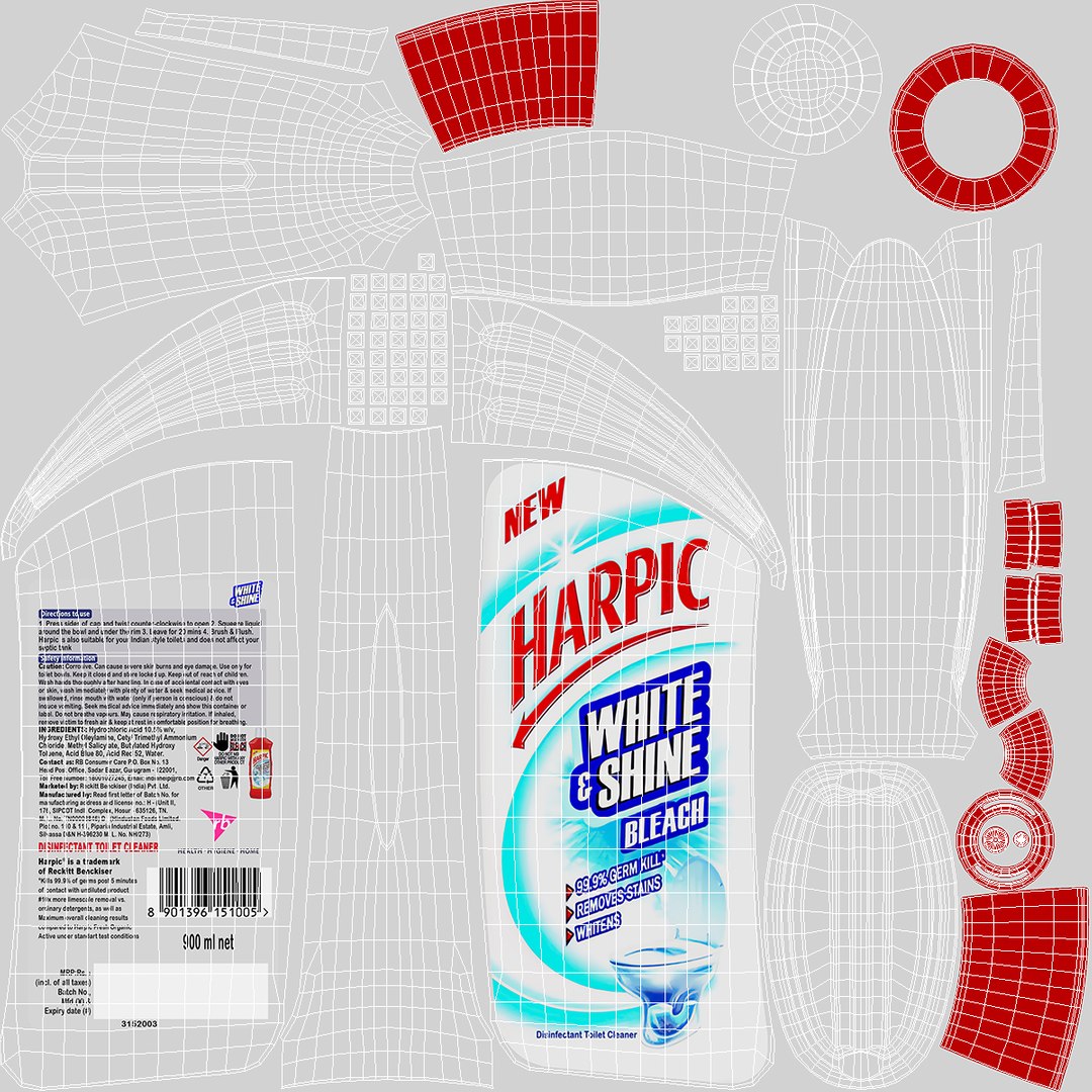 Harpic White Toilet Cleaner 3D - TurboSquid 2054419