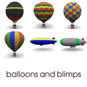 3d balloons blimps ballons model