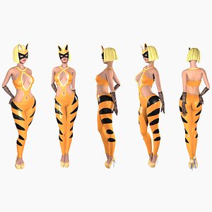 3D model Tigress girl