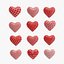 Low Poly Patterned Hearts