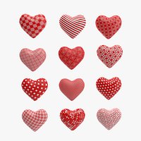 Low Poly Patterned Hearts