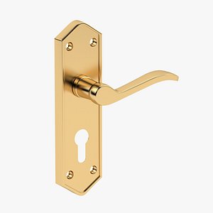 3D model Paris Door Handles Polished Brass