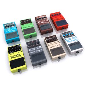 3d guitar pedals model