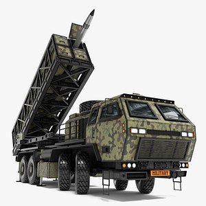 Stylized Heavy Military Truck 8x8 with Camouflage