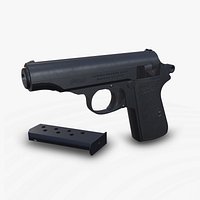 Walther pp Semi-automatic Pistol Low-poly PBR