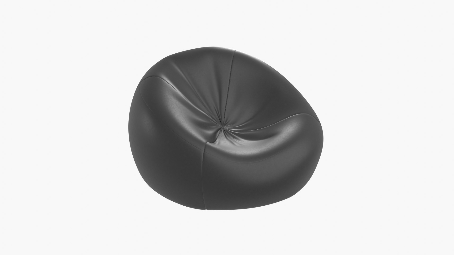 Bean bag chair black leather 3D model TurboSquid 1850475