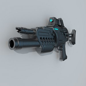 sci-fi rifle 3d c4d