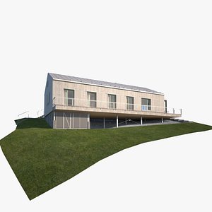 3D Wooden house with Interior