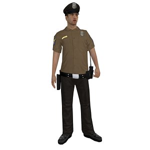 3d model rigged police officer