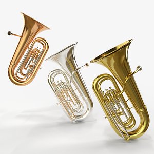 Tuba Three Materials Brass Copper and Silver