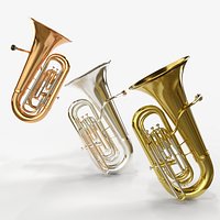 Tuba Three Materials Brass Copper and Silver