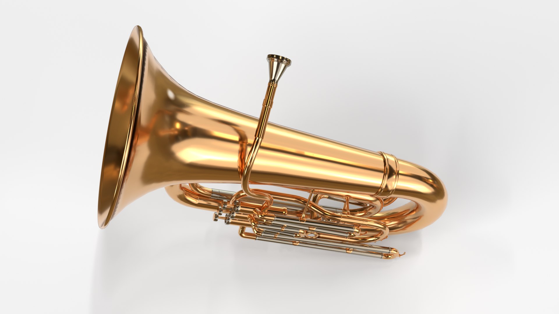 3D Tuba Three Materials Brass Copper And Silver Model - TurboSquid 2255825