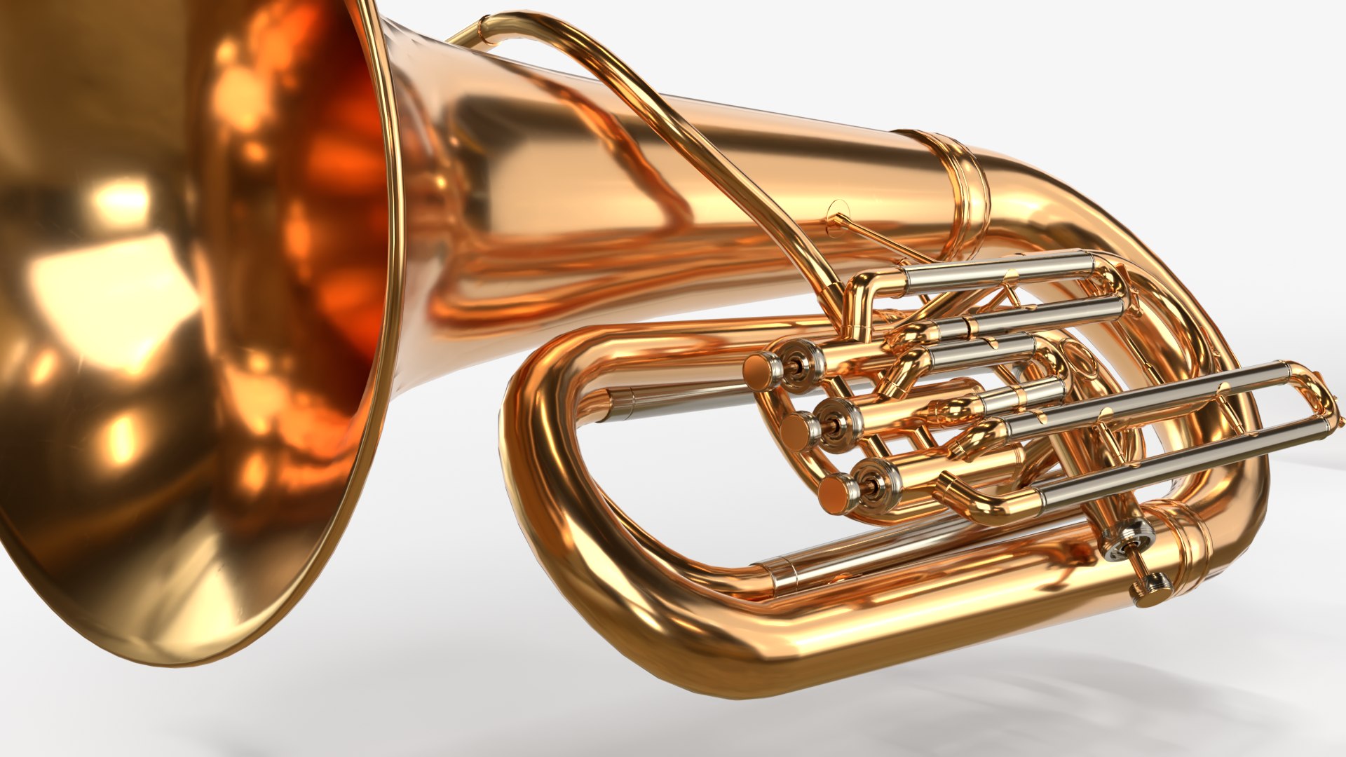 3D Tuba Three Materials Brass Copper And Silver Model - TurboSquid 2255825