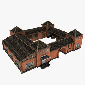 horse breeding farmhouse 3d model