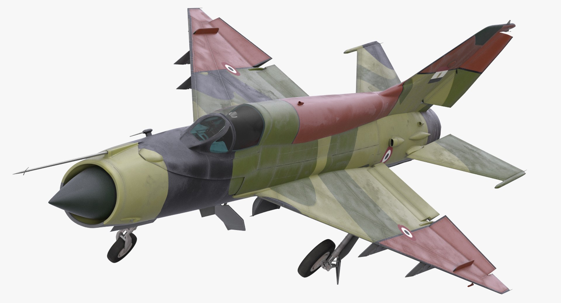 MiG-21 Egyptian Air Force Rigged 3D Model 3D model preview