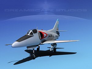 skyhawk douglas a-4 a-4d 3d dwg
