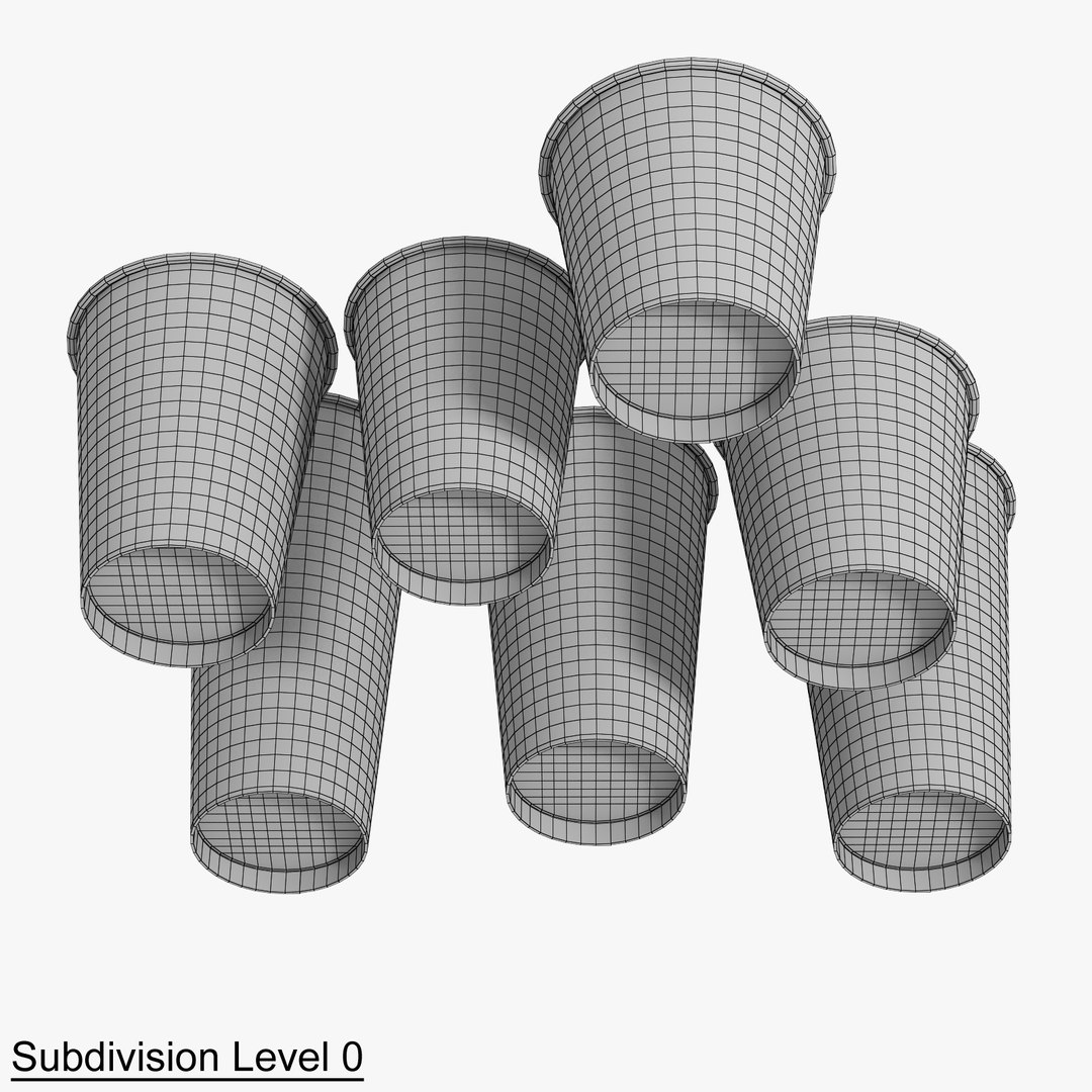 Paper cups set 3D model - TurboSquid 1430947