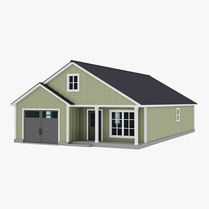 3D Classic american house with garage