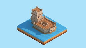 Cartoon Lowpoly Belem Tower