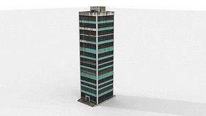 3D Decayed Modernist Skyscraper