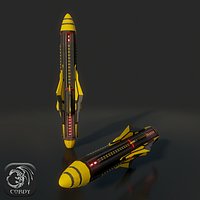 Military missile 8 low poly