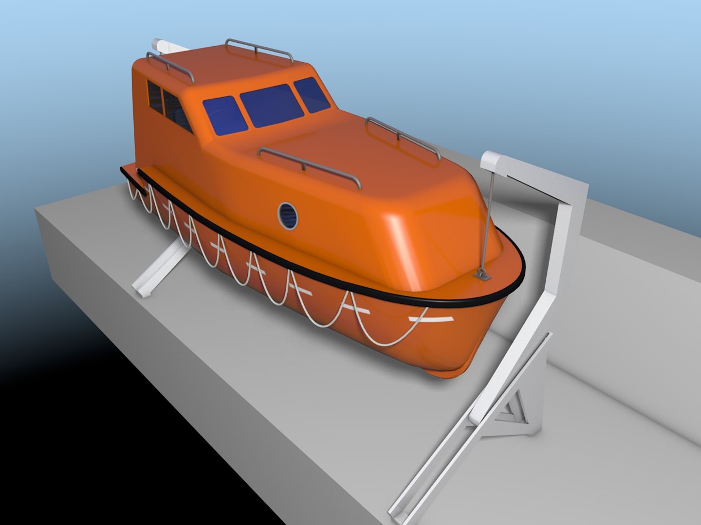 Lifeboat Boat 3d 3ds