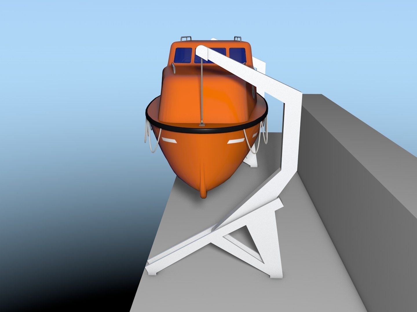 Lifeboat Boat 3d 3ds