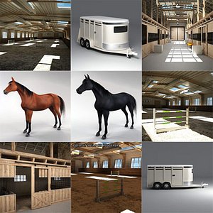 stables horse riding 3d max