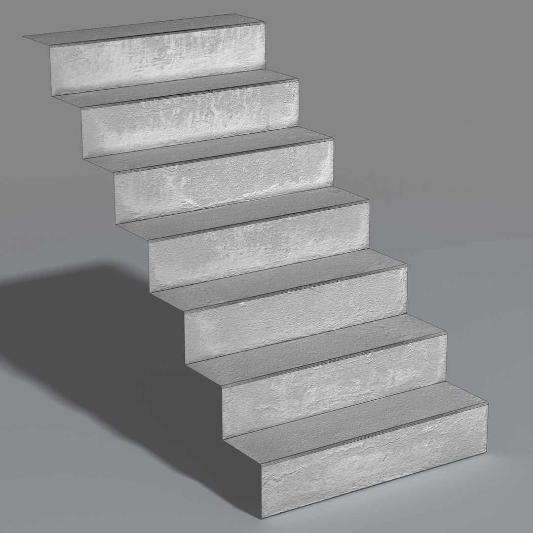 3d Model Rustic Concrete Steps