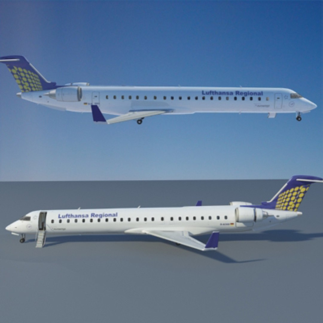 3d Crj 900 Lufthansa Interior Model