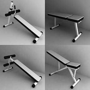 3d model gym bench