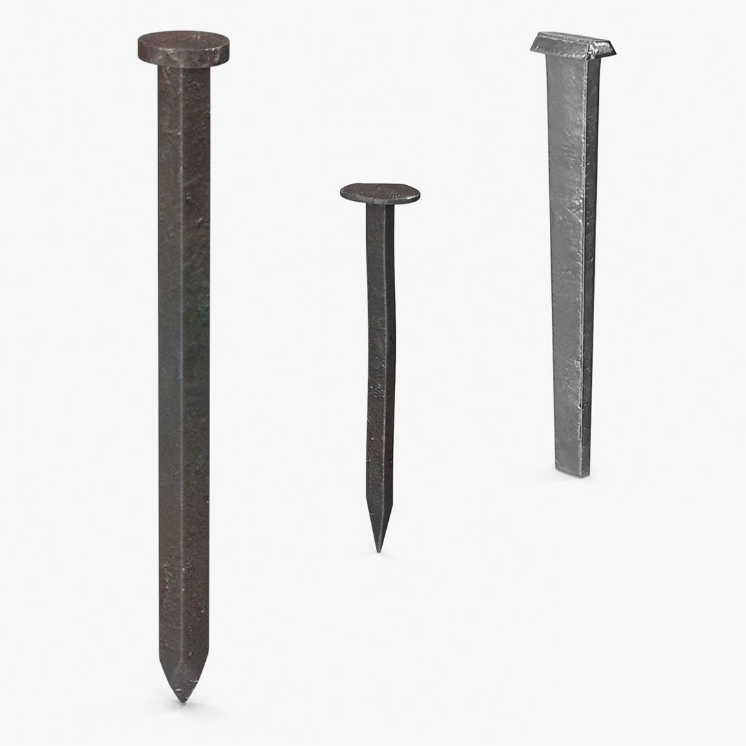 Old Industrial Nails Collection 6 3D model preview