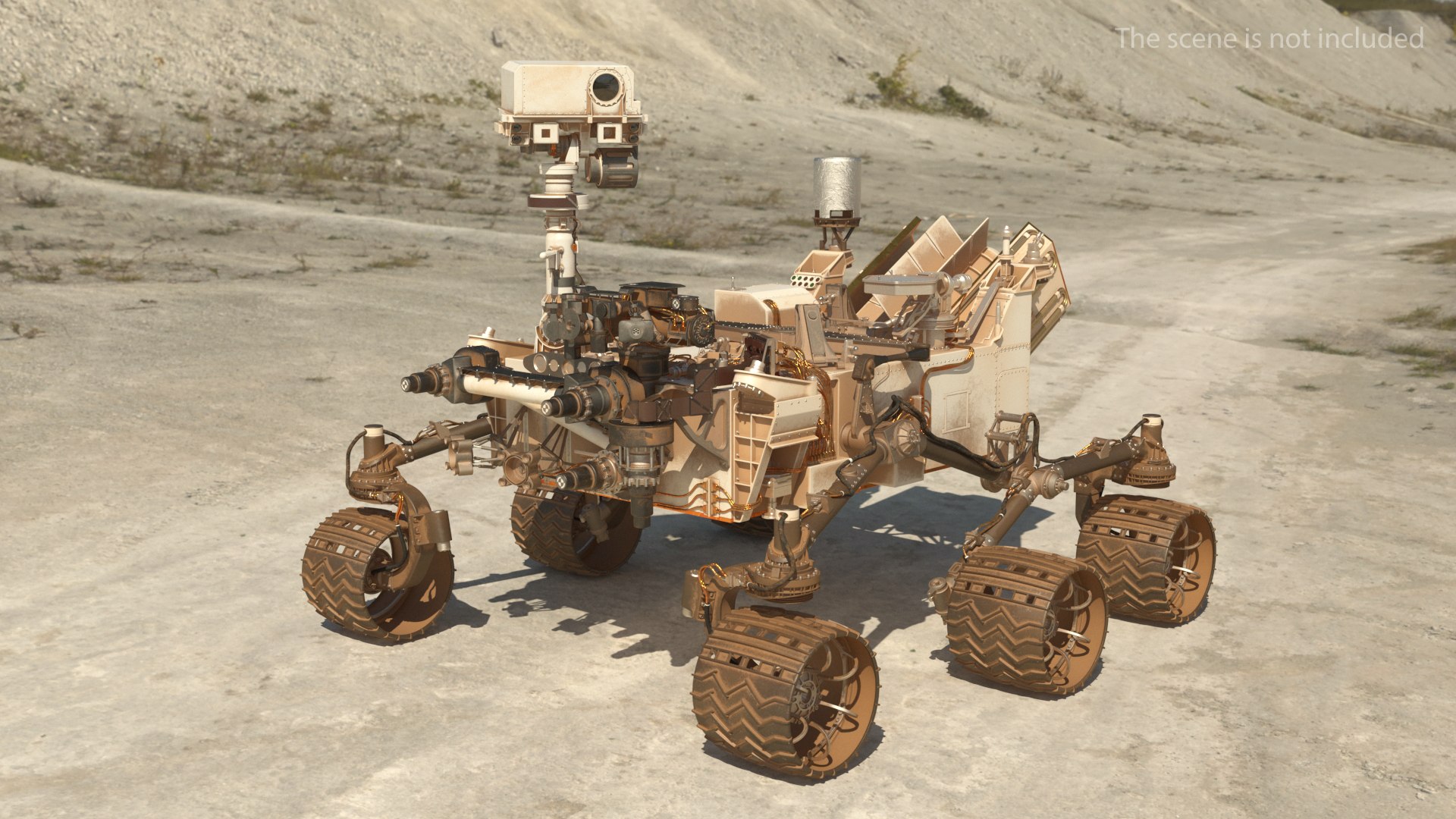 Curiosity Mars Rover Dusty Rigged 3D model preview