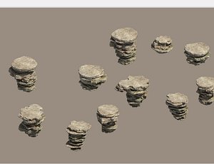 3D model mountain rock stones
