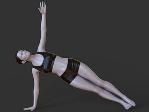 Yoga Pose - Side Plank 3D model