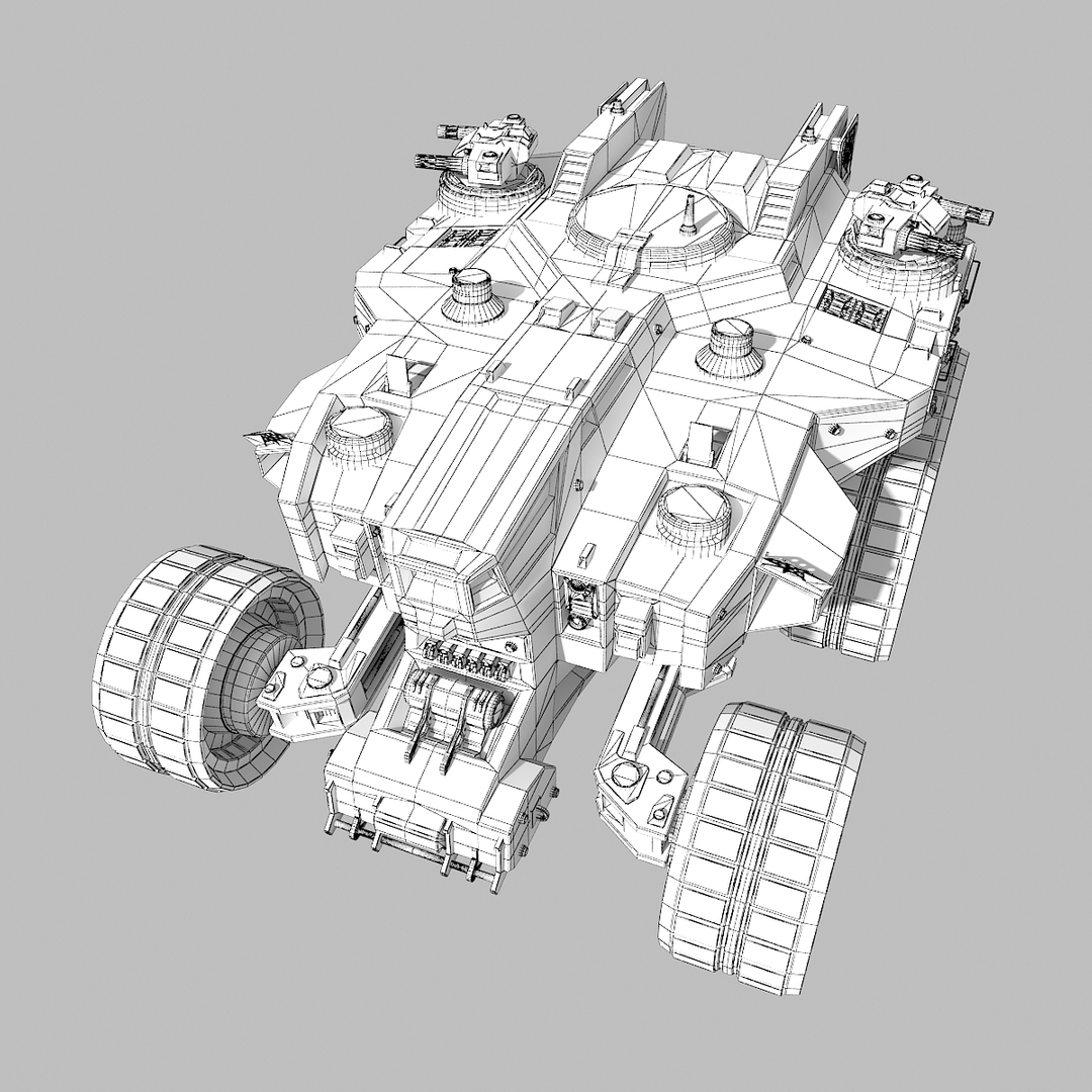 scifi heavy vehicle 3d model