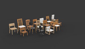 3D all chair set 3D model
