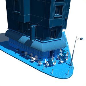 3d model of le carillon cafe attacked
