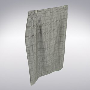 Skirt In Gray Plaid - 3D Scanned