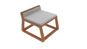 joe solid oak bar stool 3D model