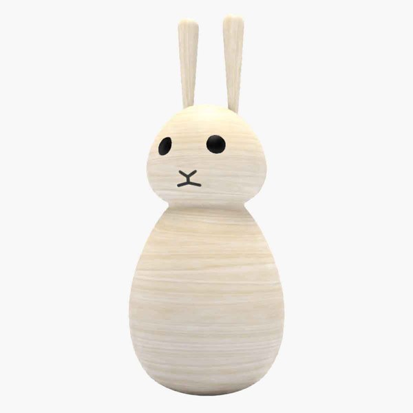 3D rabbit wood design model