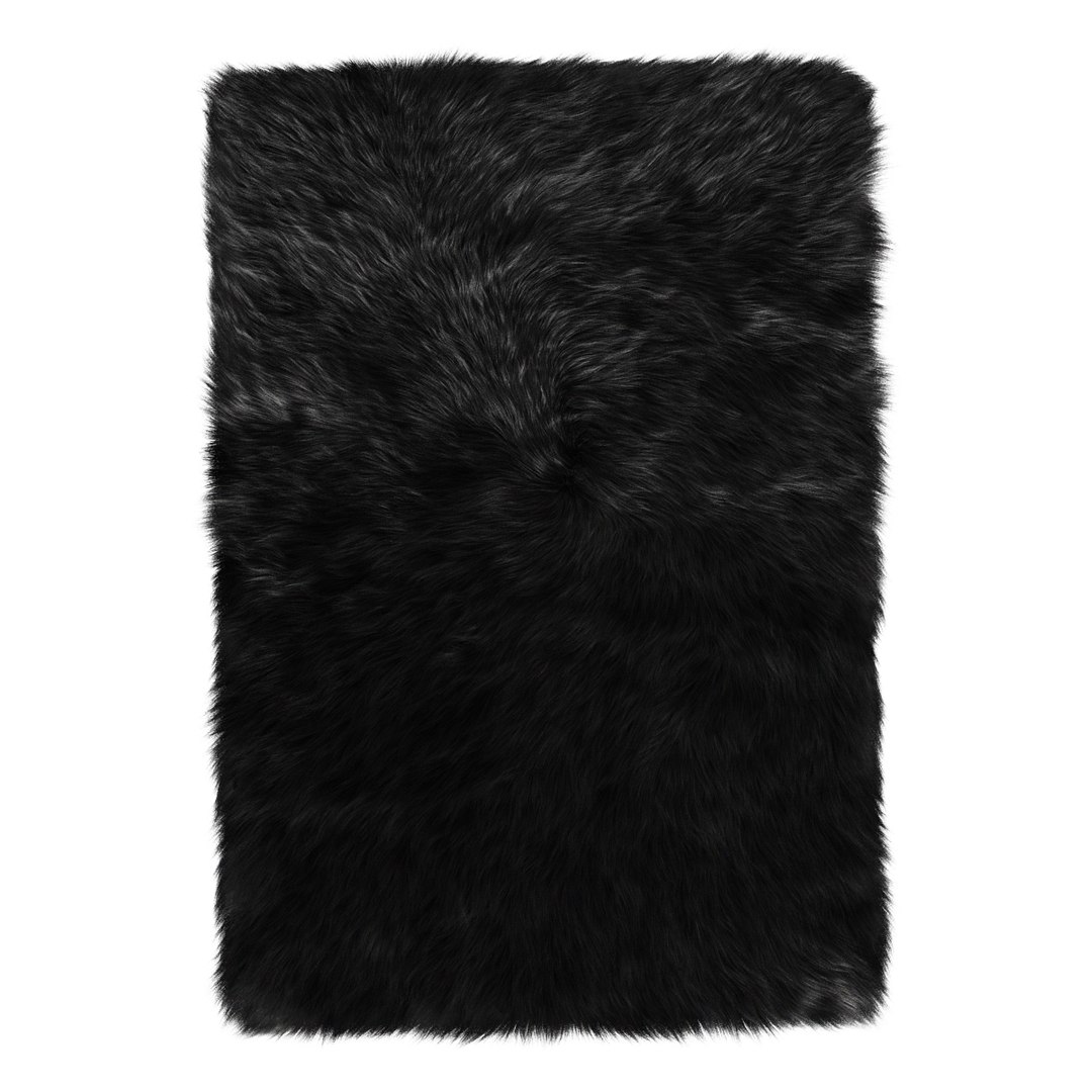 3D Faux Sheepskin Black Rug TurboSquid 1851861
