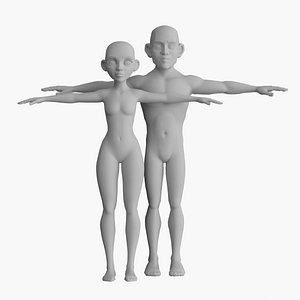 3D Stylized Character Base Mesh - Volume 1